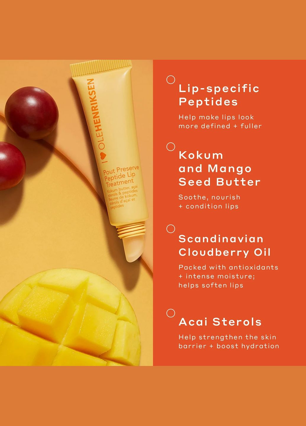 Пептидний бальзам для губ Cocoa Crème Pout Preserve Lip Treatment Ole Henriksen (304266692)