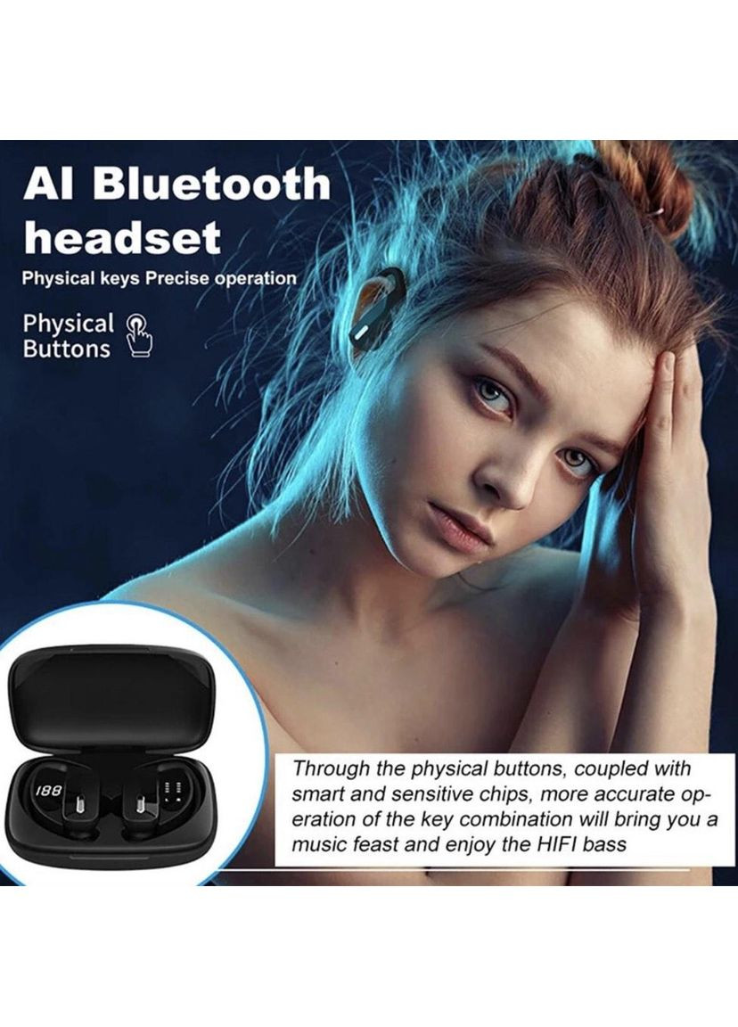 Бездротові спортивні, водонепроникні навушники T17 з кріпленням за вухо сенсорами й індикатором заряду TWS (367401948)