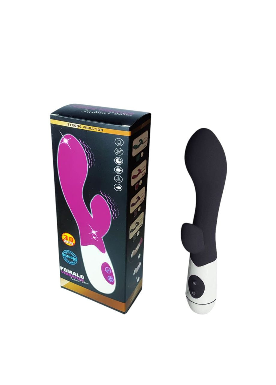 Вібратор Кролик Rabbit подвійний для вагінально-кліторальної стимуляції, Акумулятор, Чорного кольору No Brand (332769625)