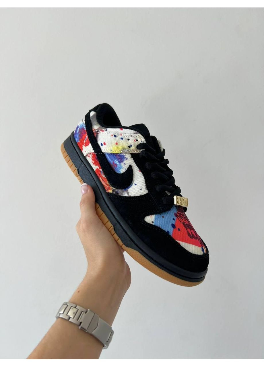 Черные демисезонные кроссовки мужские nike sb dunk low supreme rammellzee найк сб данк No Brand