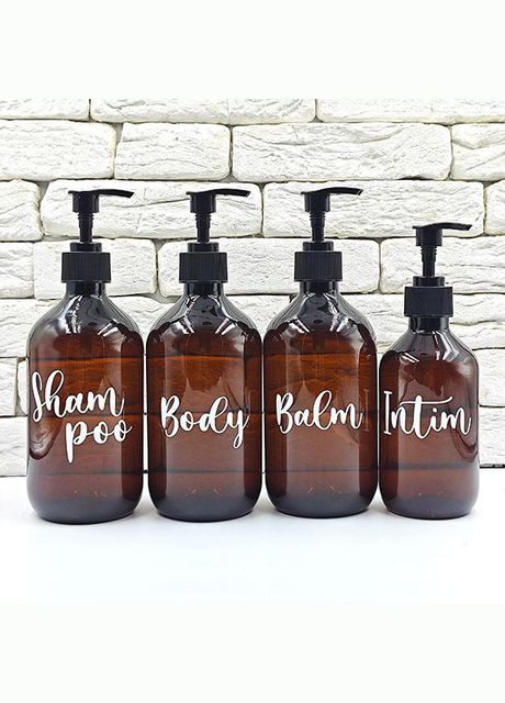 Набор дозаторов для ванной "Экватор" 500 мл пластик (4 шт.) англ. No Brand (298794633)