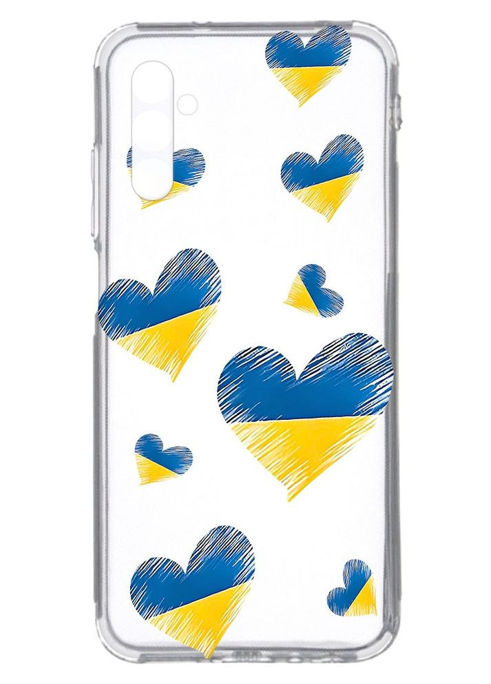 Прозорий чохол на Samsung Galaxy A34 5G/A346:: Сердечка. Україна (принт 258) Creative (360682110)