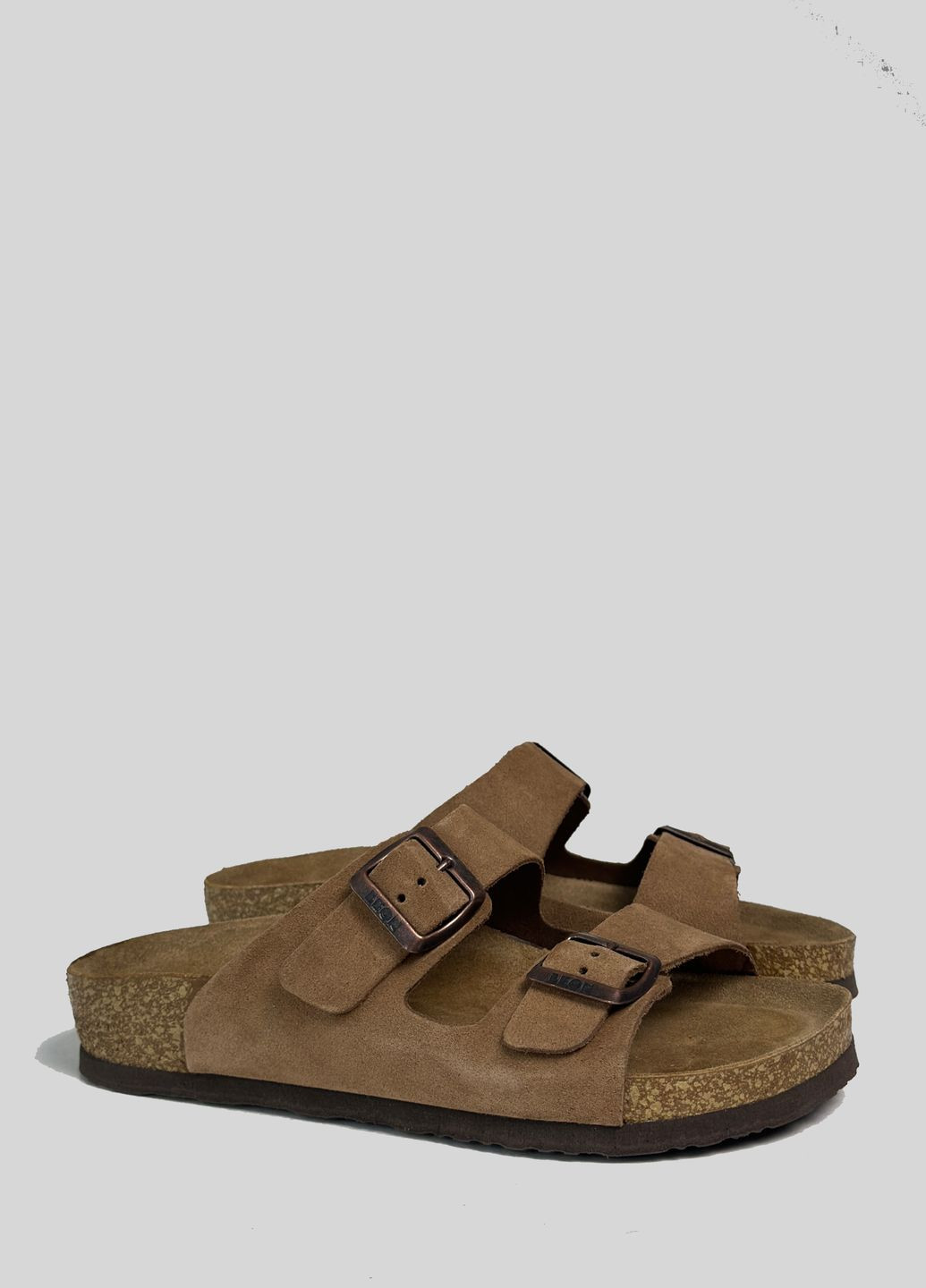 Темно-коричневые шлепанцы женские кожаные ортопедические Leon