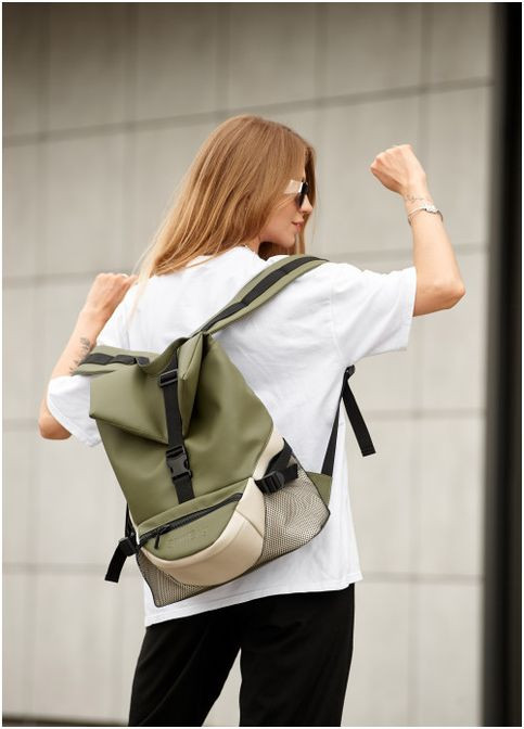 Рюкзак жіночий з екошкіри ReneDouble хакі Sambag (301871852)