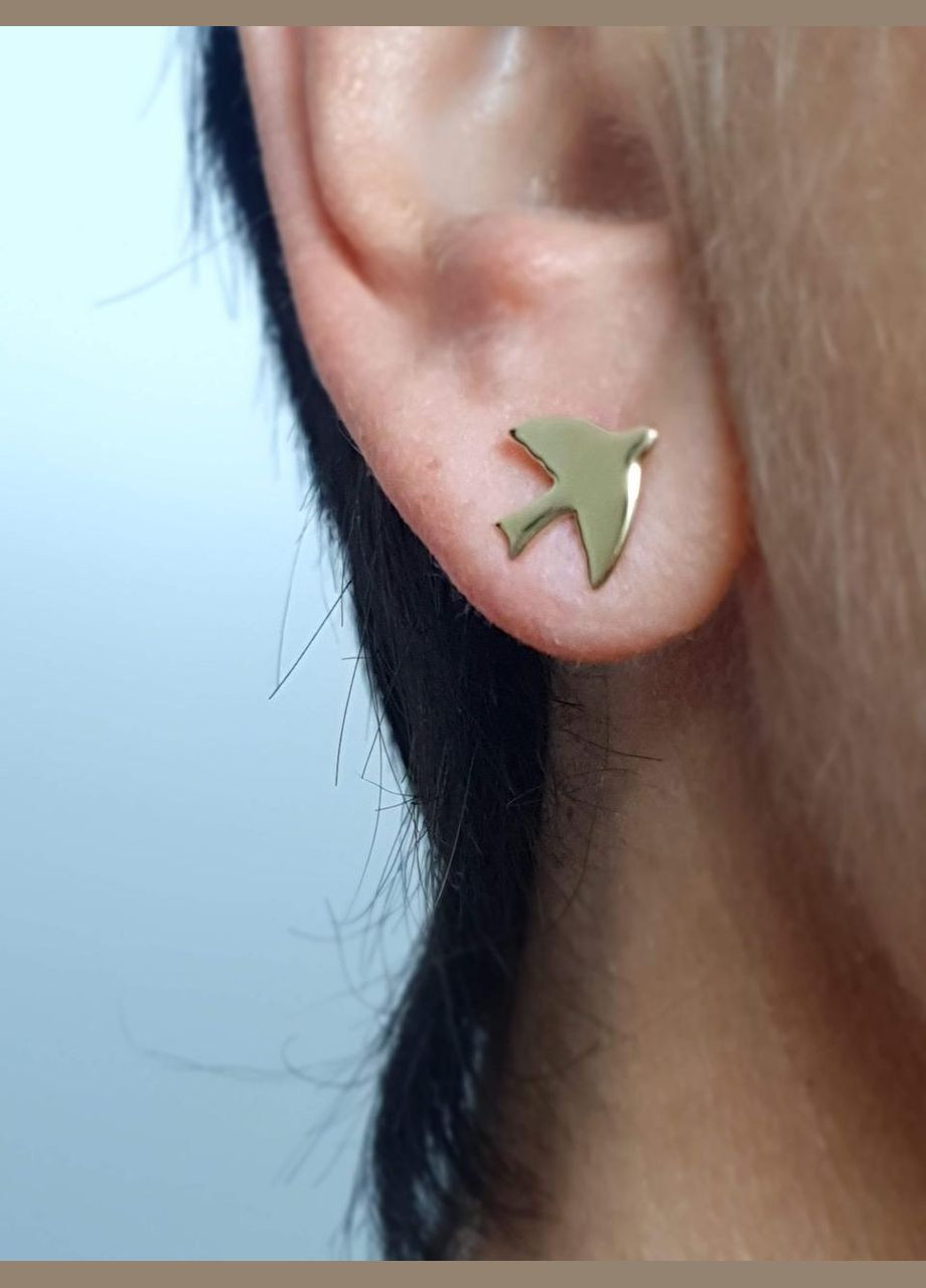 Золотые серьги-пуссеты Птички. СП664И Імперія золота (337171869)