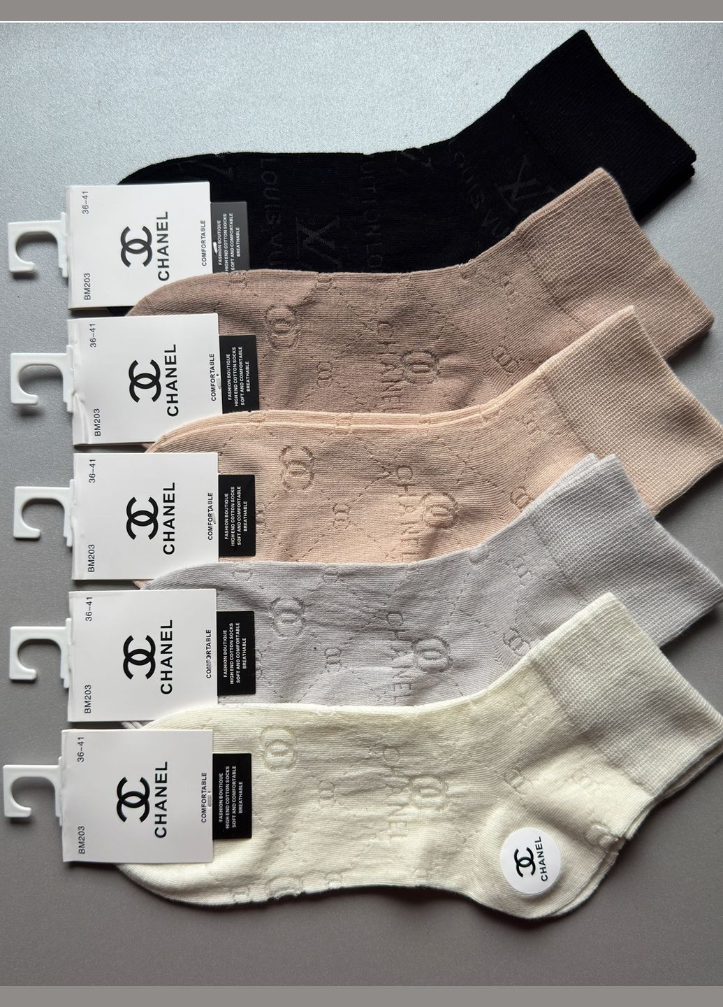 Комбинированные 5 пар летние легкие и крепкие носки однотонные (332609426)