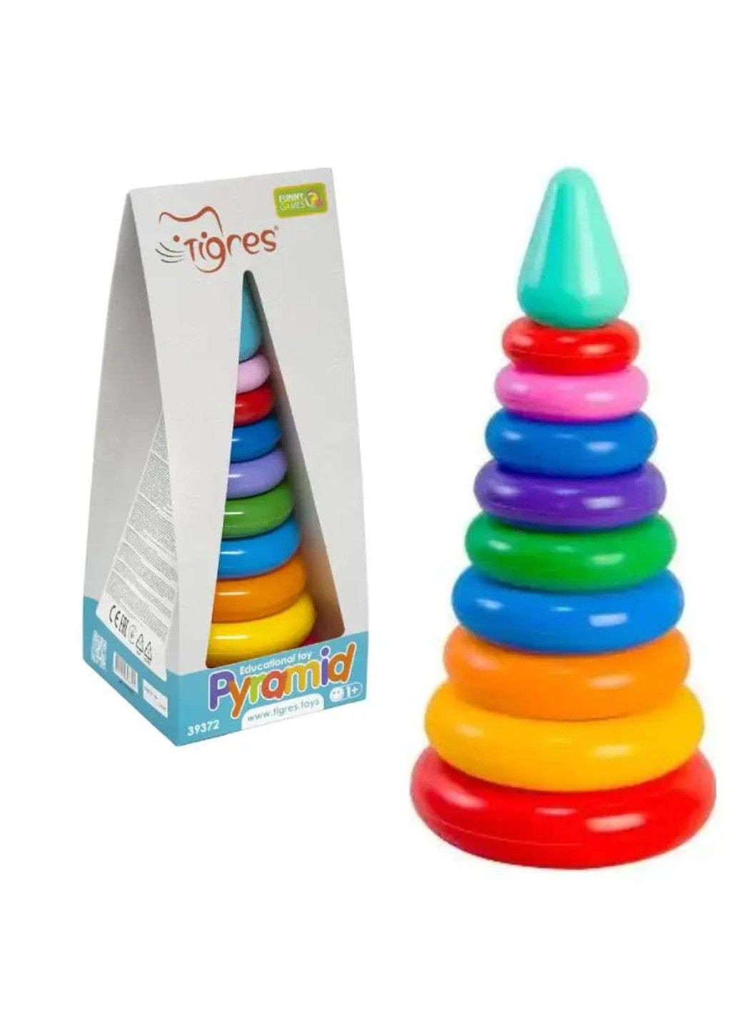 Игрушка развивающая "Пирамидка" ЛЮКС в коробке 39372 No Brand (297201168)