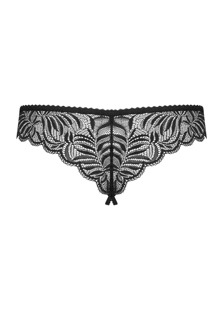 Мереживні танга з доступом Contica crothchles thong S/M, чорні Obsessive (303878578)