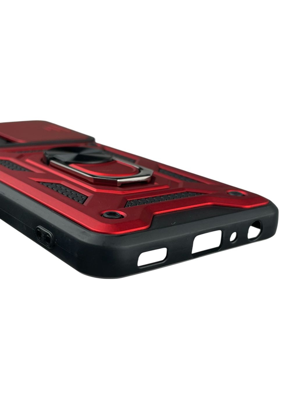 Чехол для Galaxy M22 (SM-M225) бронированный с кольцом со шторкой на самсунг м22 красный rg1 Samsung (366231906)