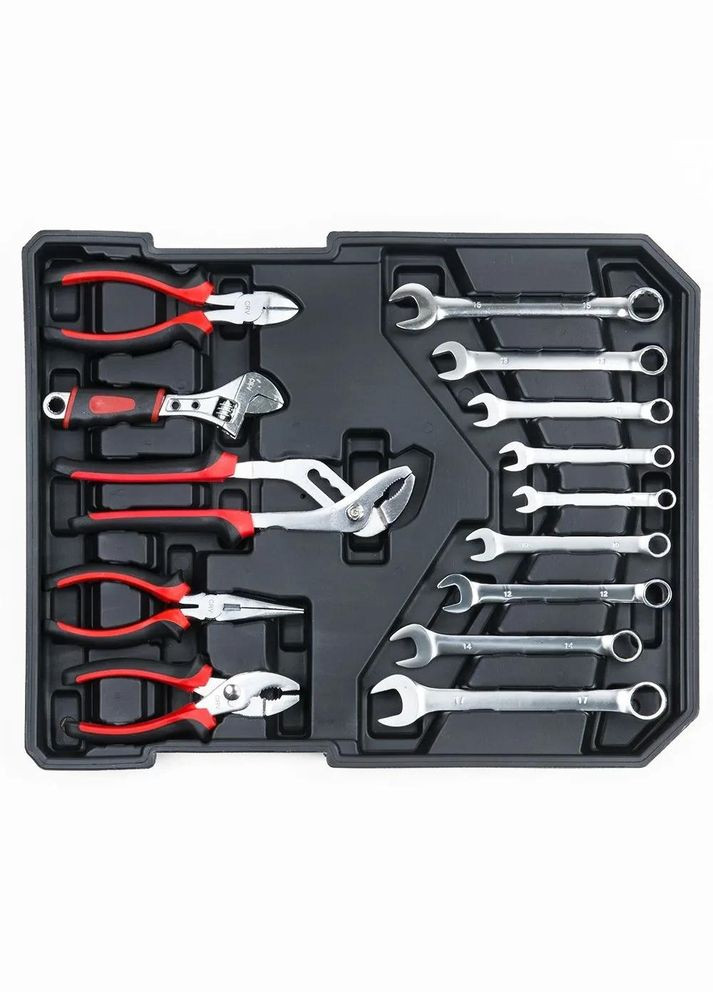 Універсальний набір інструментів 187 предметів із хромованадієвої сталі в валізі на колесах Сірий ( AD-825) No Brand (334691571)