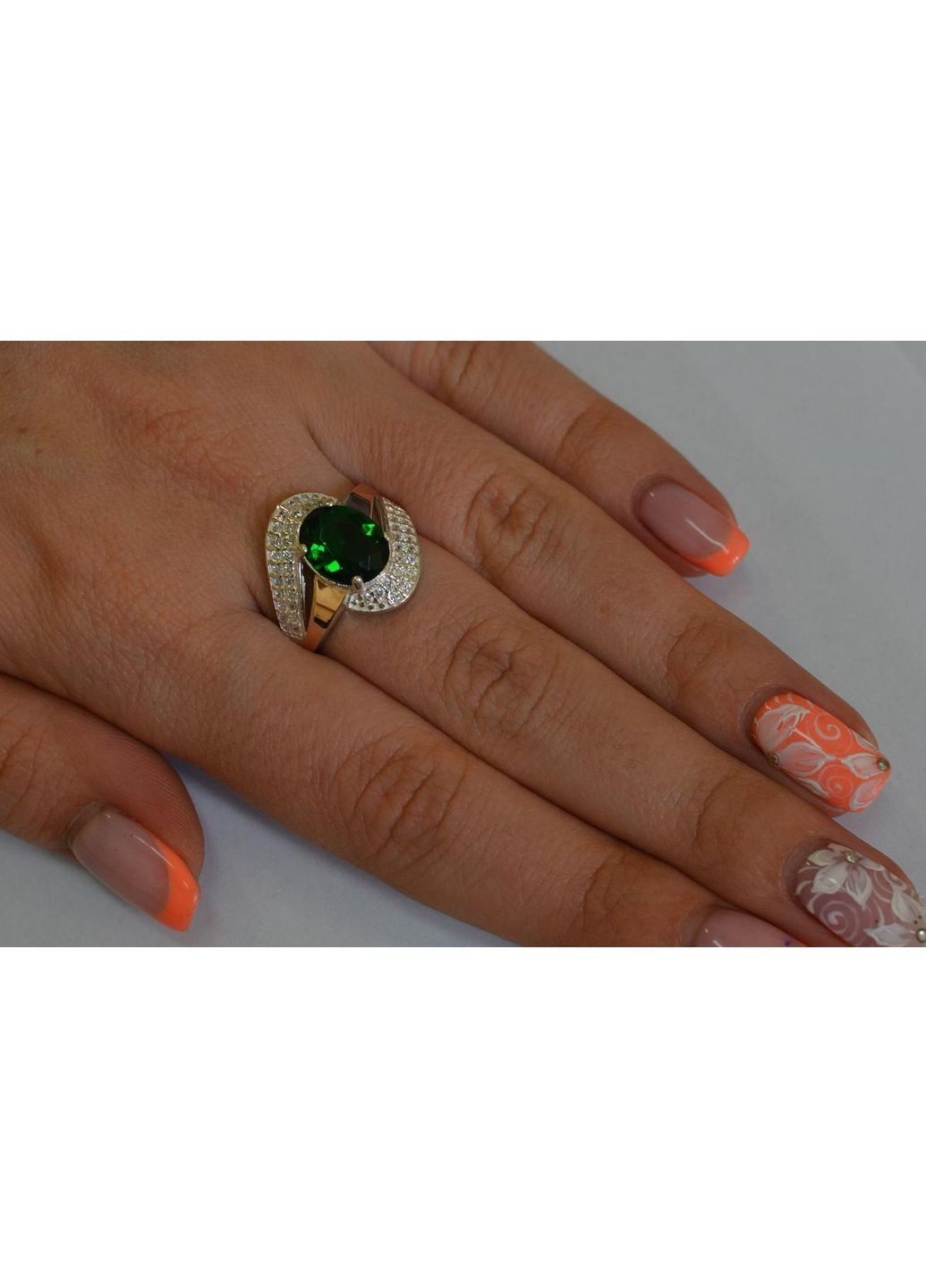 Каблучка срібна з золотими накладками Silver Style (367268290)