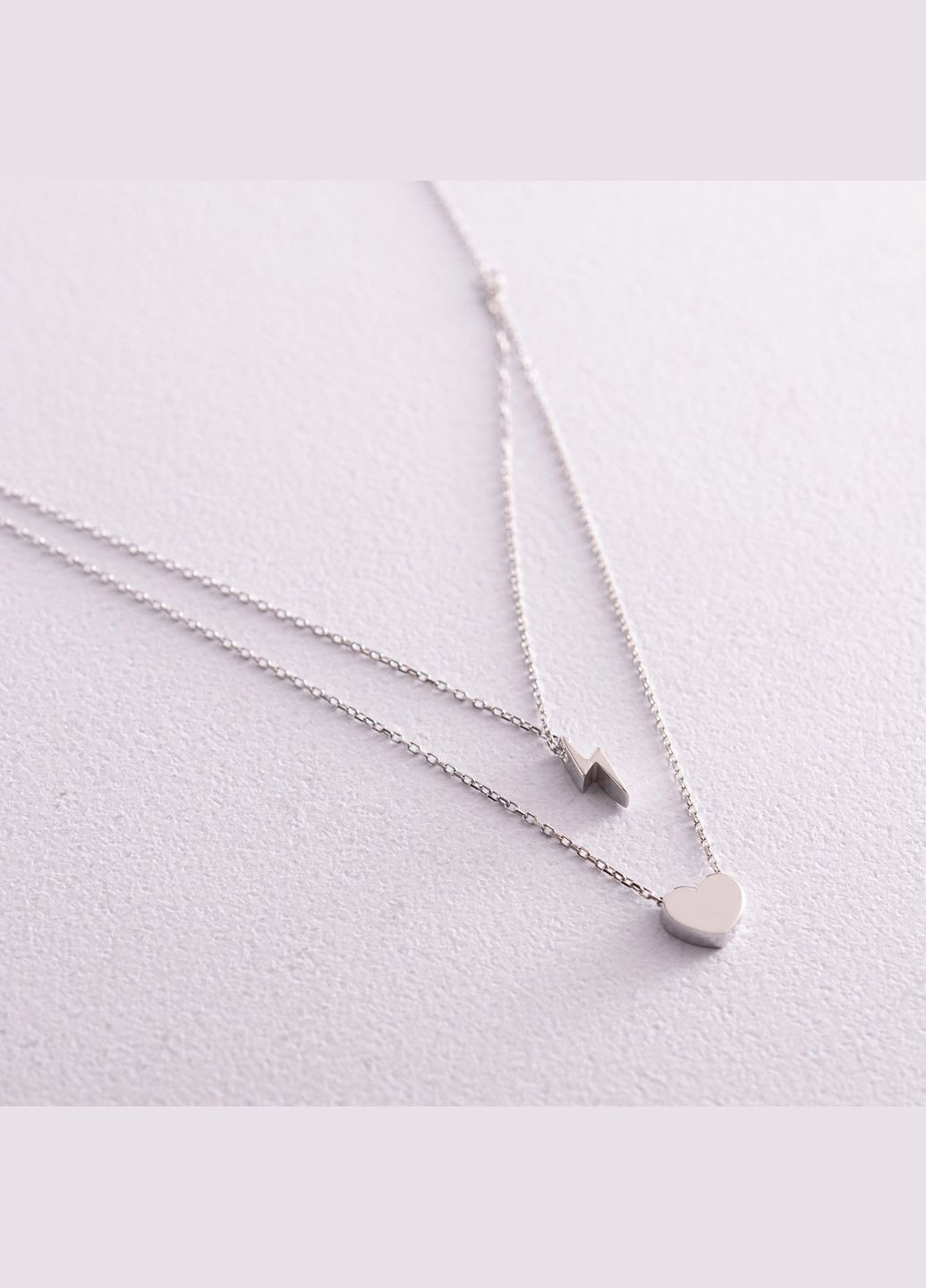 Двойное золотое колье Молния и сердечко кол02314 45 Oniks (264393096)