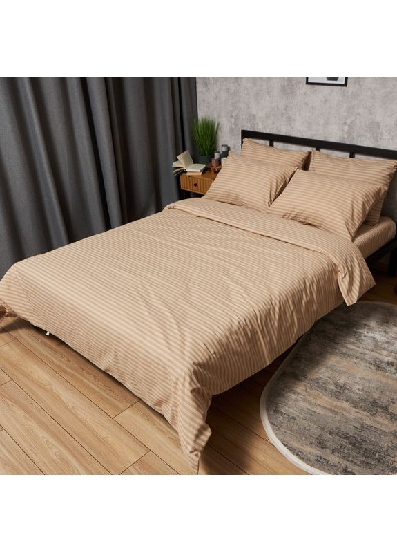 Комплект постільної білизни Бязь Gold Люкс євро 200х220 наволочки 2х40х60 (MS-820009740) Moon&Star Sand Lines (356115392)