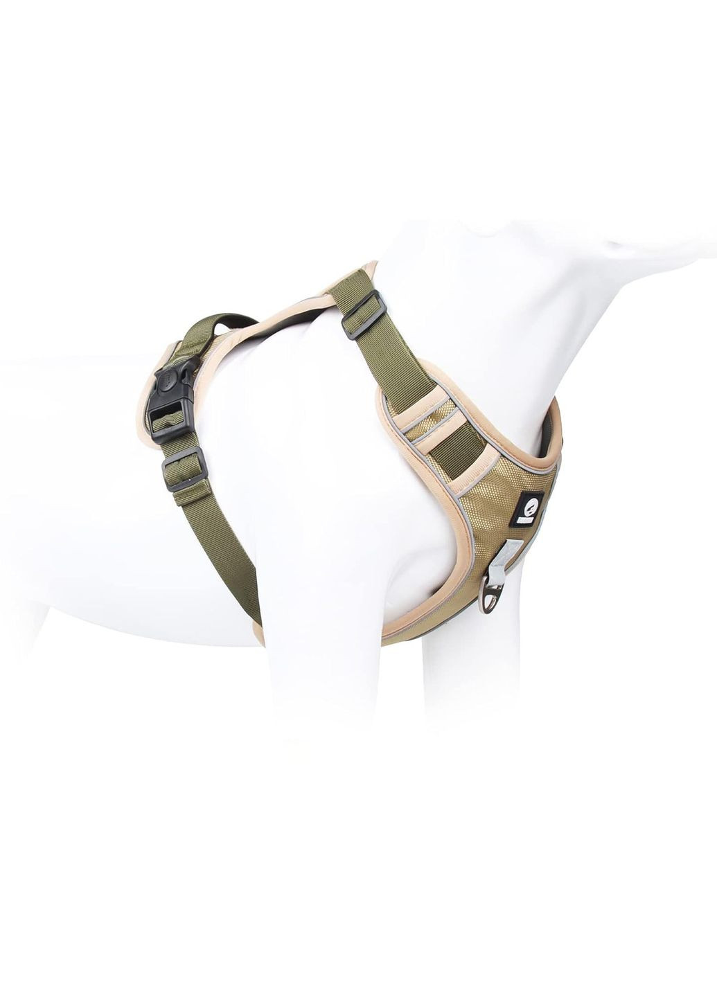 Шлея для собак Hiking, регулируемая нейлоновая шлея, Хаки S (36-50 см) Duomm (299915324)