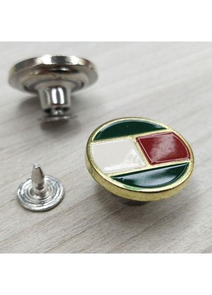 Джинсовий гудзик 17мм Зелений на золоті (1000шт) Plus-plus (354797030)