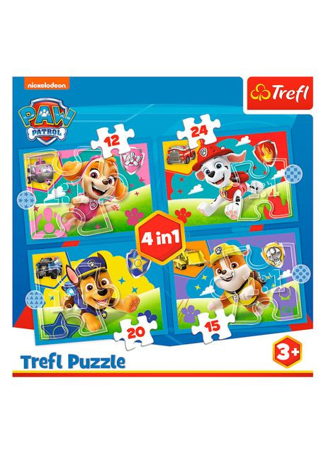 Пазли Paw Patrol Запуск щенков 4 в 1 (34628) Trefl (367058640)