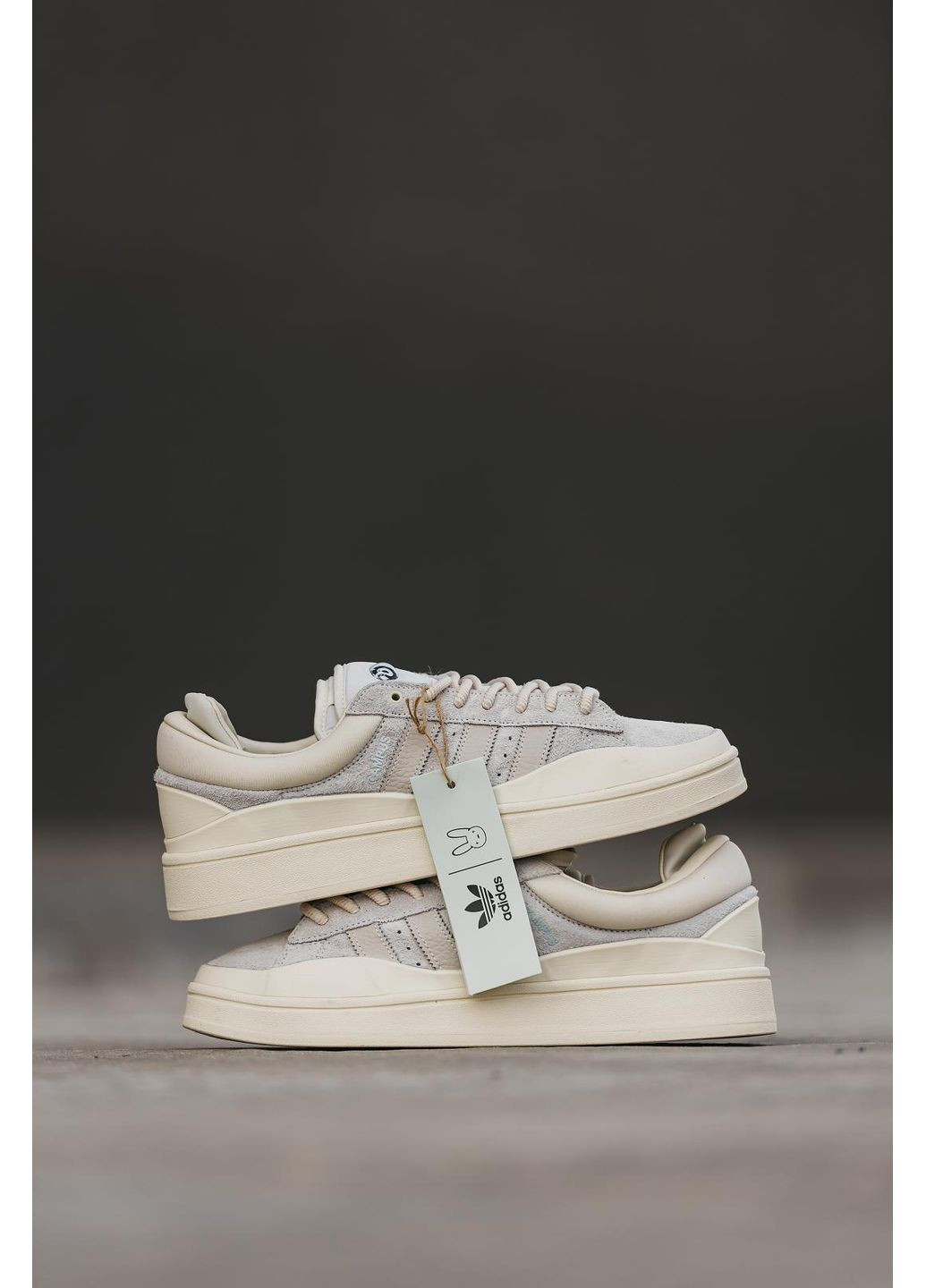 КРОССОВКИ ЖЕНСКИЕ ADIDAS CAMPUS X BAD BANNY BEIGE АДИДАС КАМПУС No Brand бежевые демисезоны (369389602)