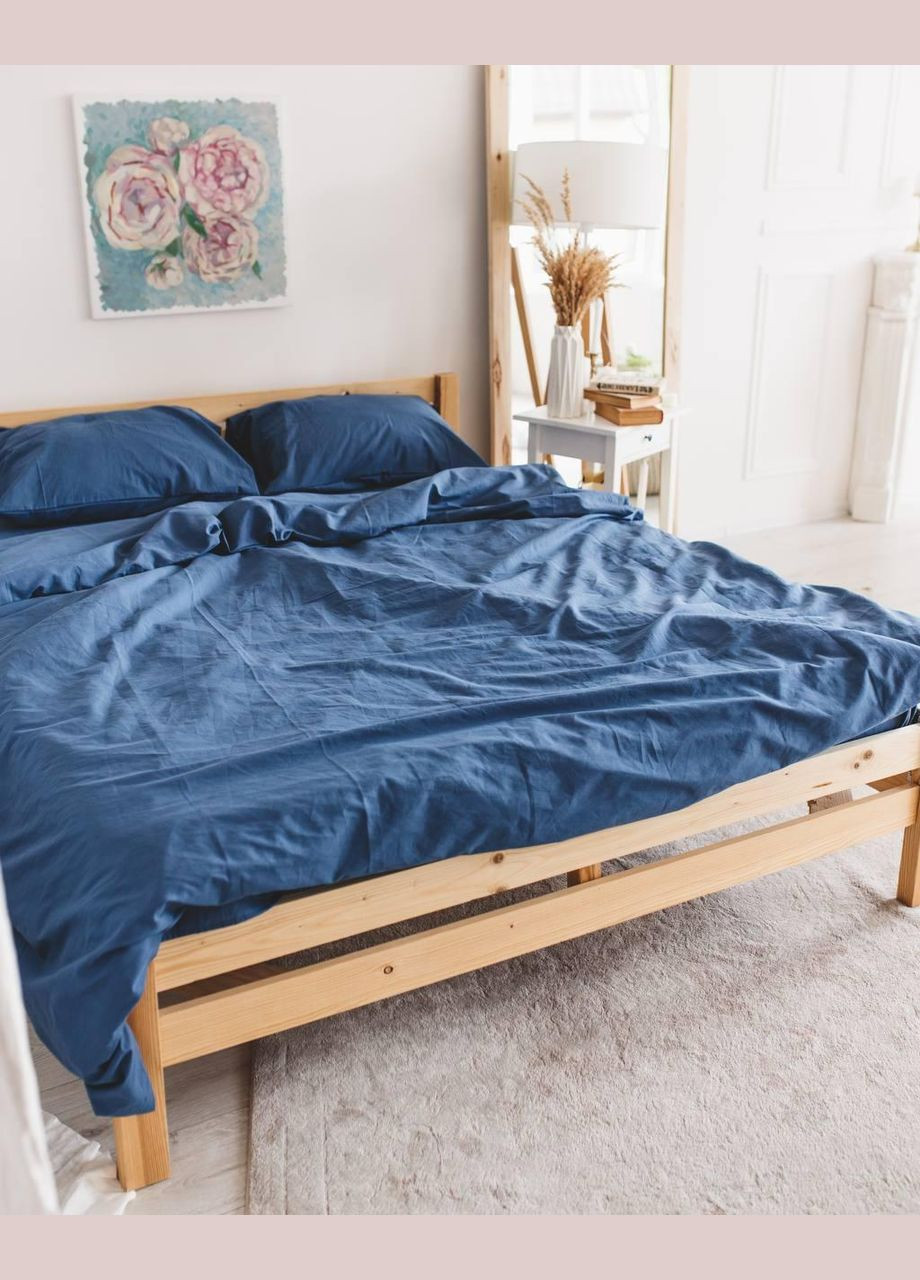 Постільна білизна Євро 200х220 наволочка 50х70 2шт Синій (П4К-al-var-bavovna-011-03-01) No Brand (316230685)