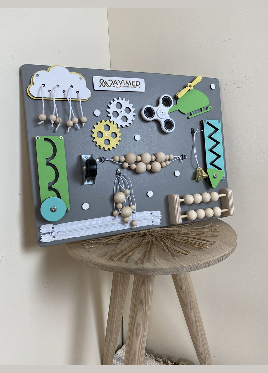 Бизиборд с индивидуальным логотипом, развивающая деревянная игрушка 30х40 см No Brand (348357606)