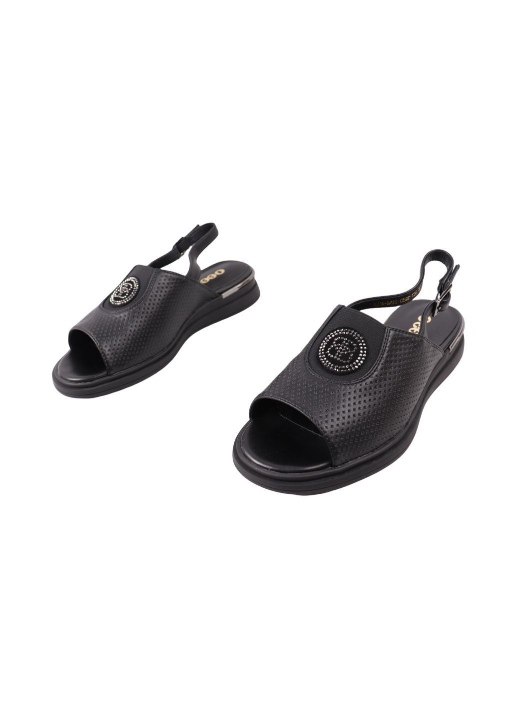 Босоніжки жіночі чорні натуральна шкіра Oeego 215-25LBC (323137620)