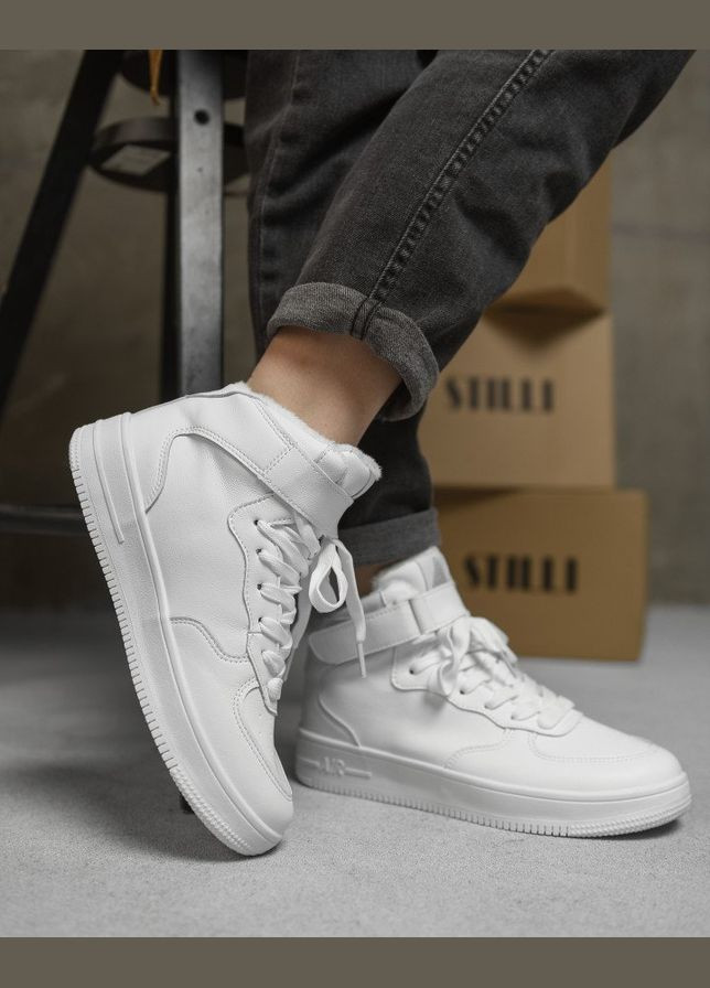 Стильные женские зимние кроссовки на меху белые No Brand белые зима (315607716)