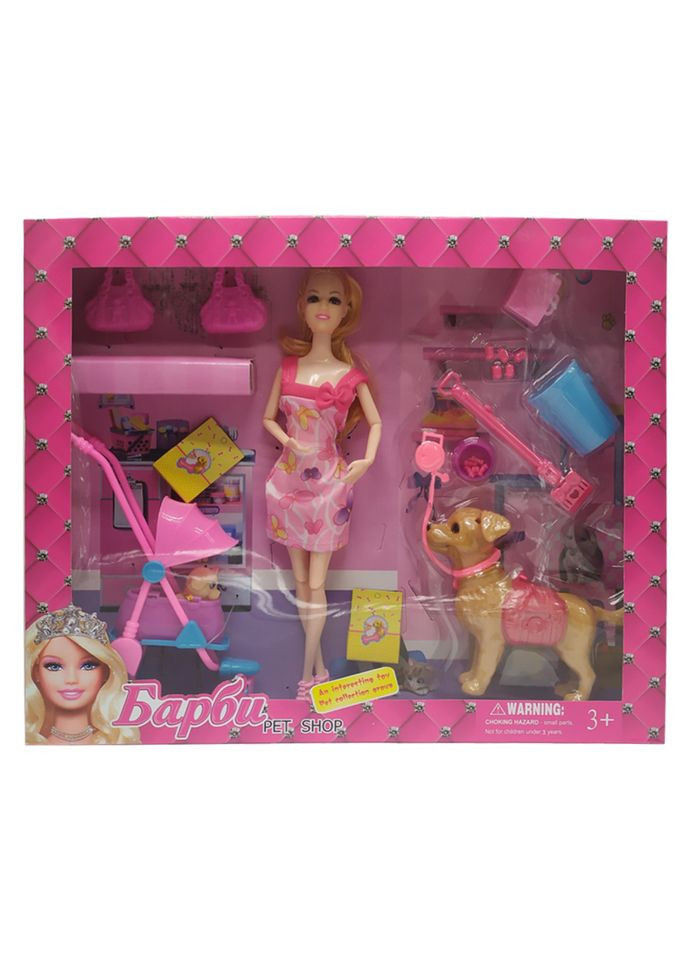 Лялька Барбі із собачкою та набором аксесуарів, дитяча лялька Прогулянка з собакою No Brand (371646607)