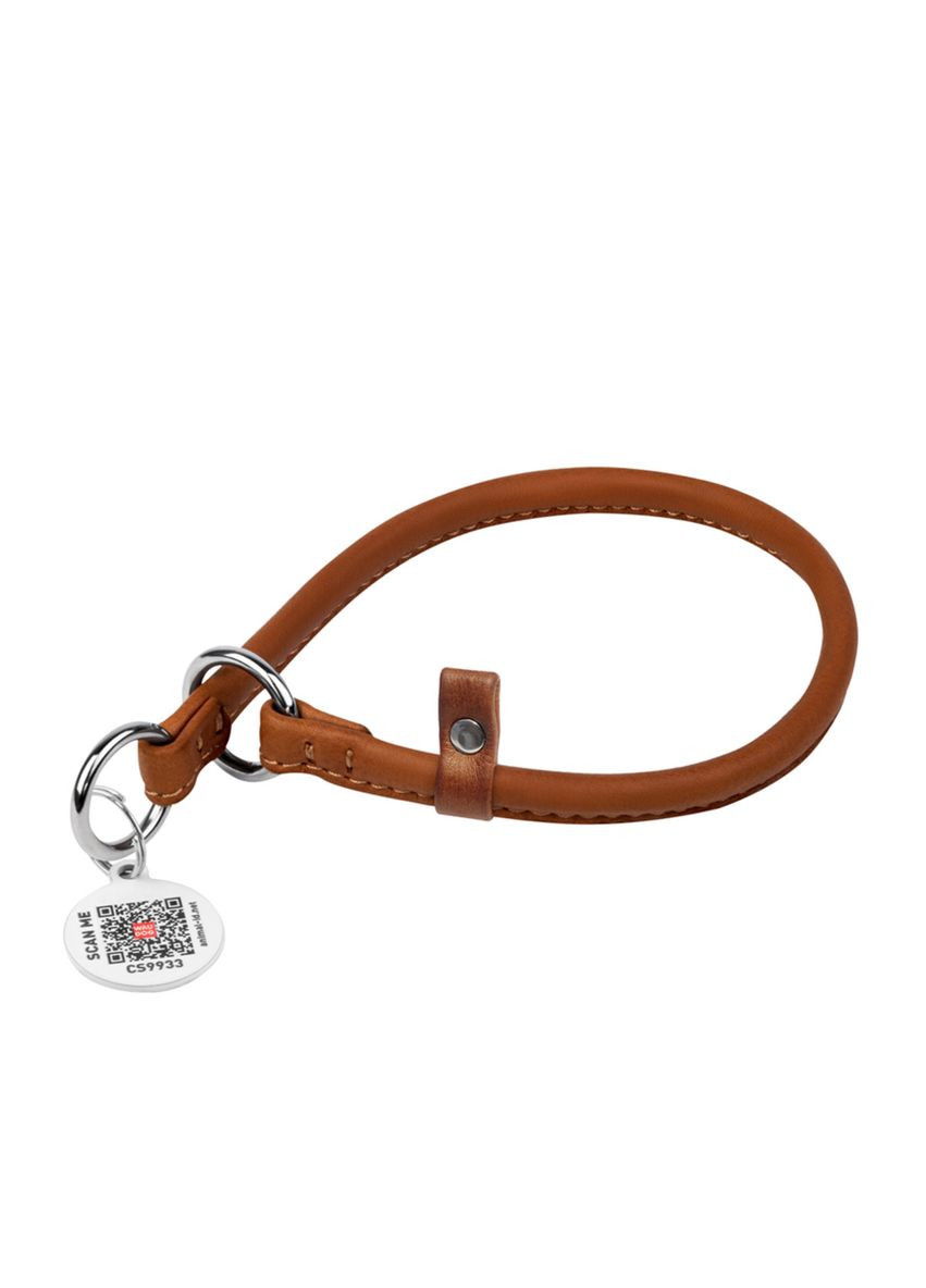 Нашийник-зашморг ривковий для собак шкіряний Soft Круглий Д 13 мм Д 60 см Коричневий WAUDOG (322994413)