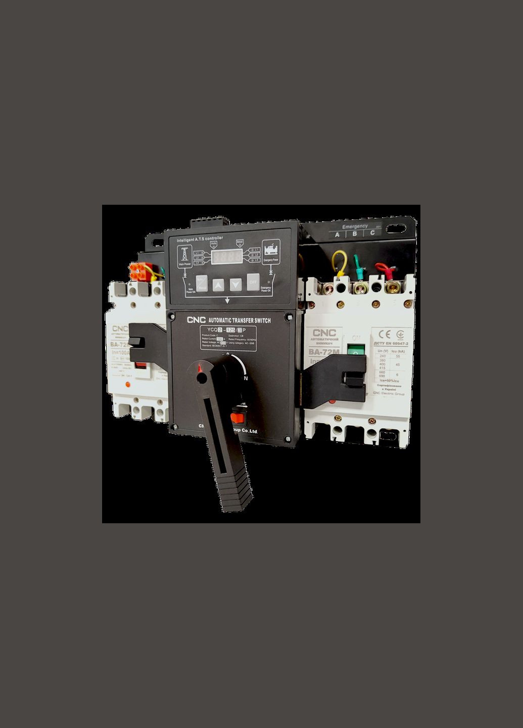 Автомат введення резерву (АВР) 4Р 100А 45кА [Б00043305] YCQ2CB-125 CNC (361054401)