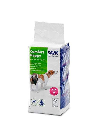 Памперсы для собак Comfort Nappy №2 3444 см 12 шт/уп (5411388033811) Savic (279569759)