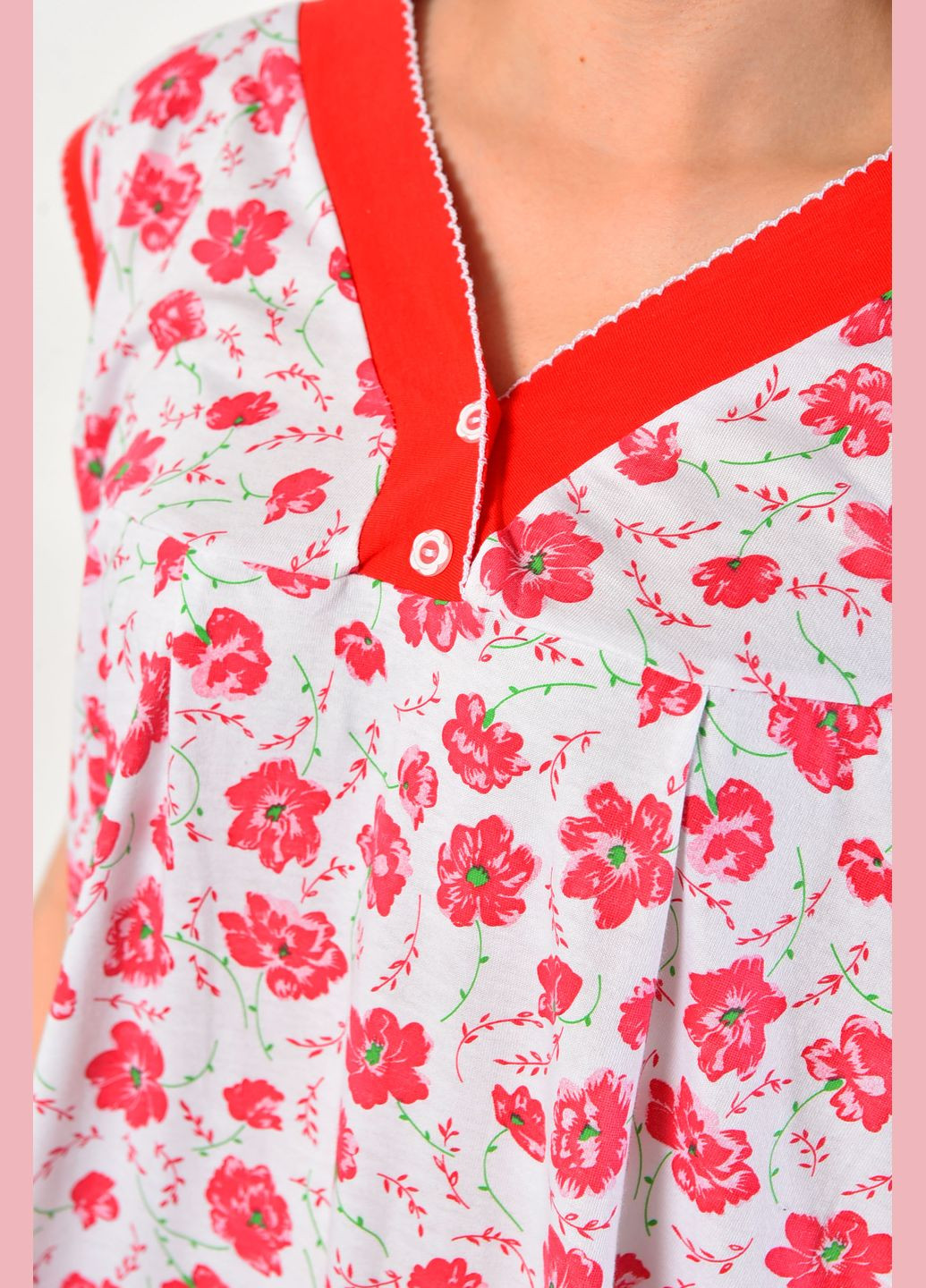 Ночная рубашка женская полубатальная красного цвета Let's Shop (296983928)