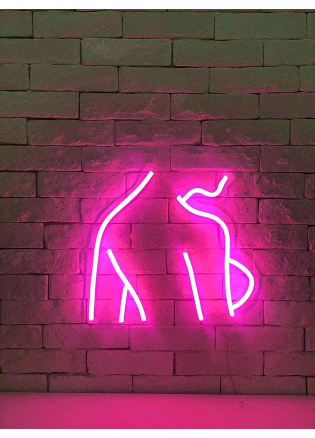 Декоративний настінний неоновий світильник "Силует дівчини" рожевий на батарейках/USB 25.5*26 см Smarti (371330768)