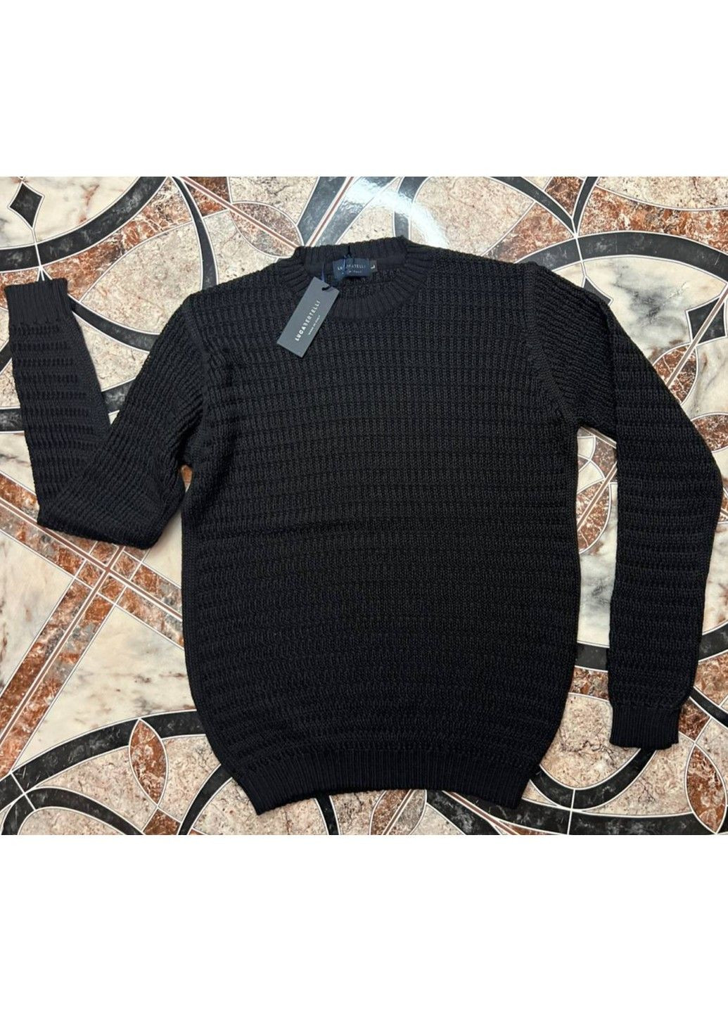 Чорний демісезонний 5514m светр чоловічий Luca Bertelli
