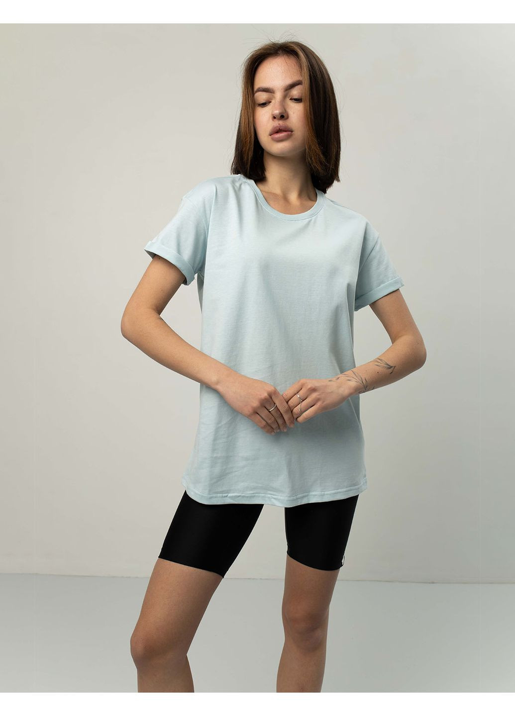 Женская футболка коттон c подшитым рукавом (001140PBELS) Casual Trend №114Р - (358935163)