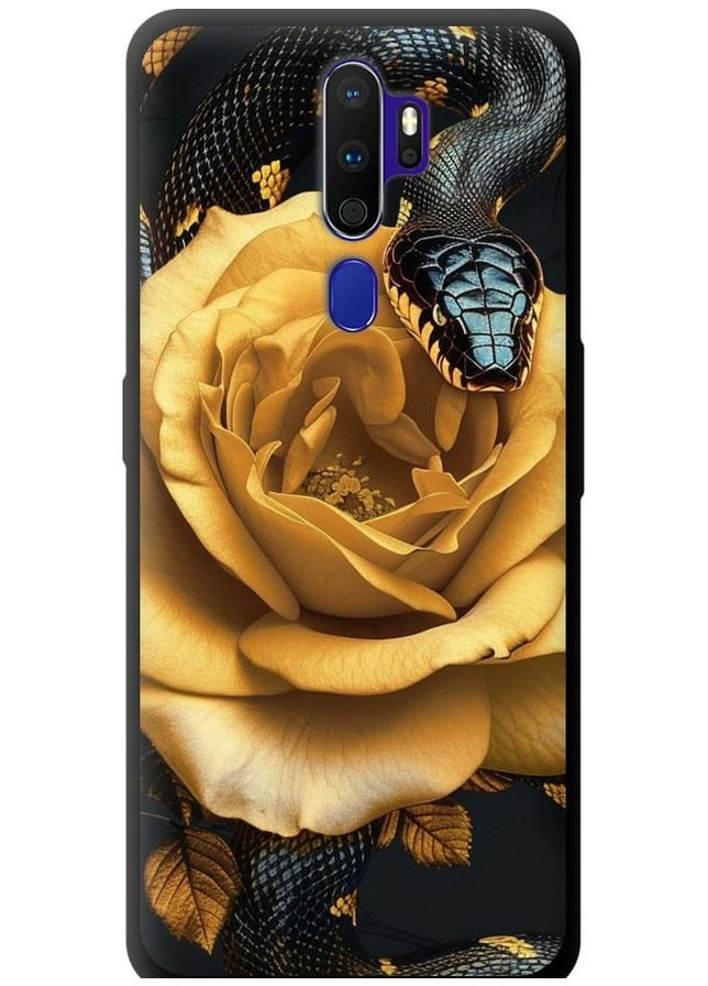 TPU черный чехол 'Black snake and golden rose' для Endorphone Oppo A9 2020 (286768471)