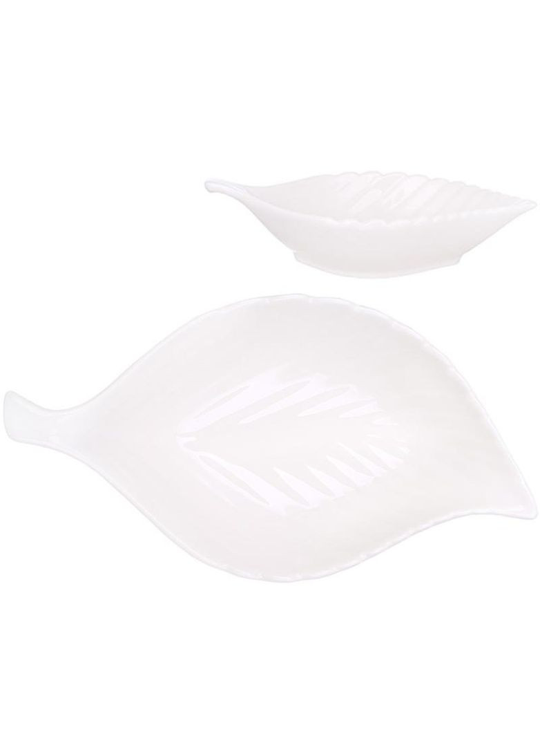 Салатники порцелянові "White City Лист", набір 2 салатники 800мл, 30.5х17см BonaDi (372173492)