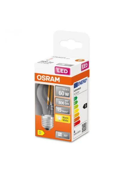 Лампочка LED CL P60 5,5W/827 230V FIL E27 (4058075434882) Osram LED CL P60 5, 5W/827 230V FIL E27 (380270989)