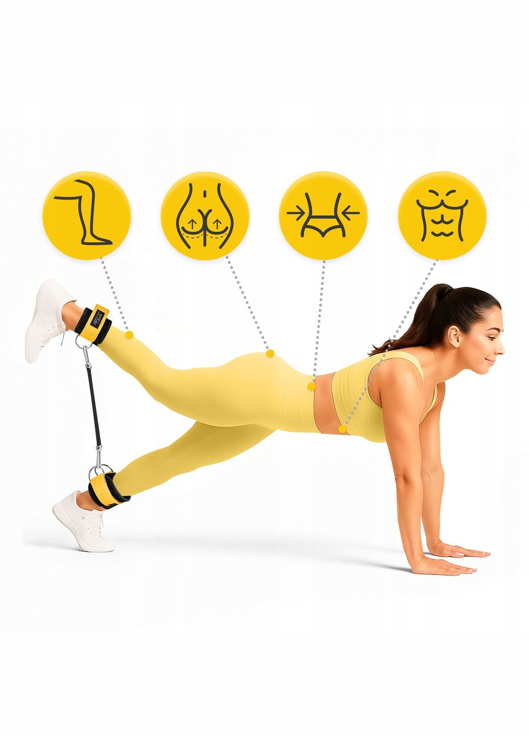 Манжети для тяги Ankle Strap 2 шт Black/Orange () 4FIZJO P-5907739314826 (275653824)