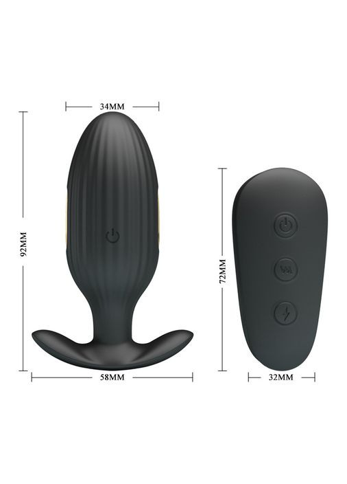 Анальна пробка з вібрацією та електростимуляцією з пультом керування Electro STYM Vibrator LyBaile (317747856)