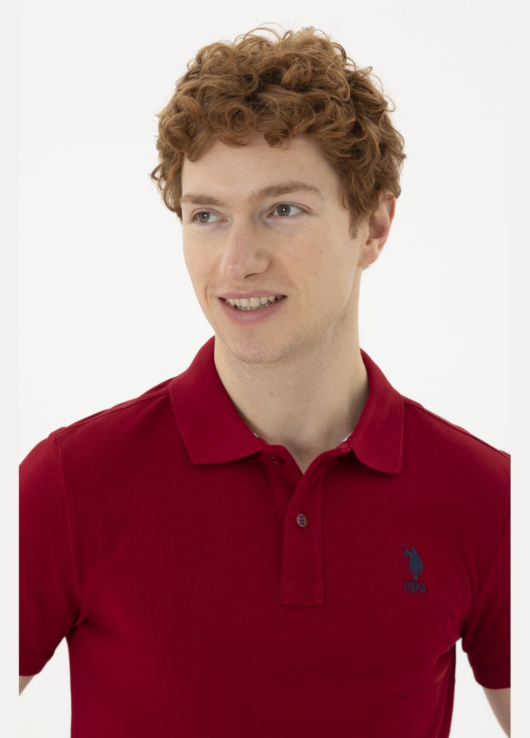 Бордова футболка поло чоловіче U.S. Polo Assn.