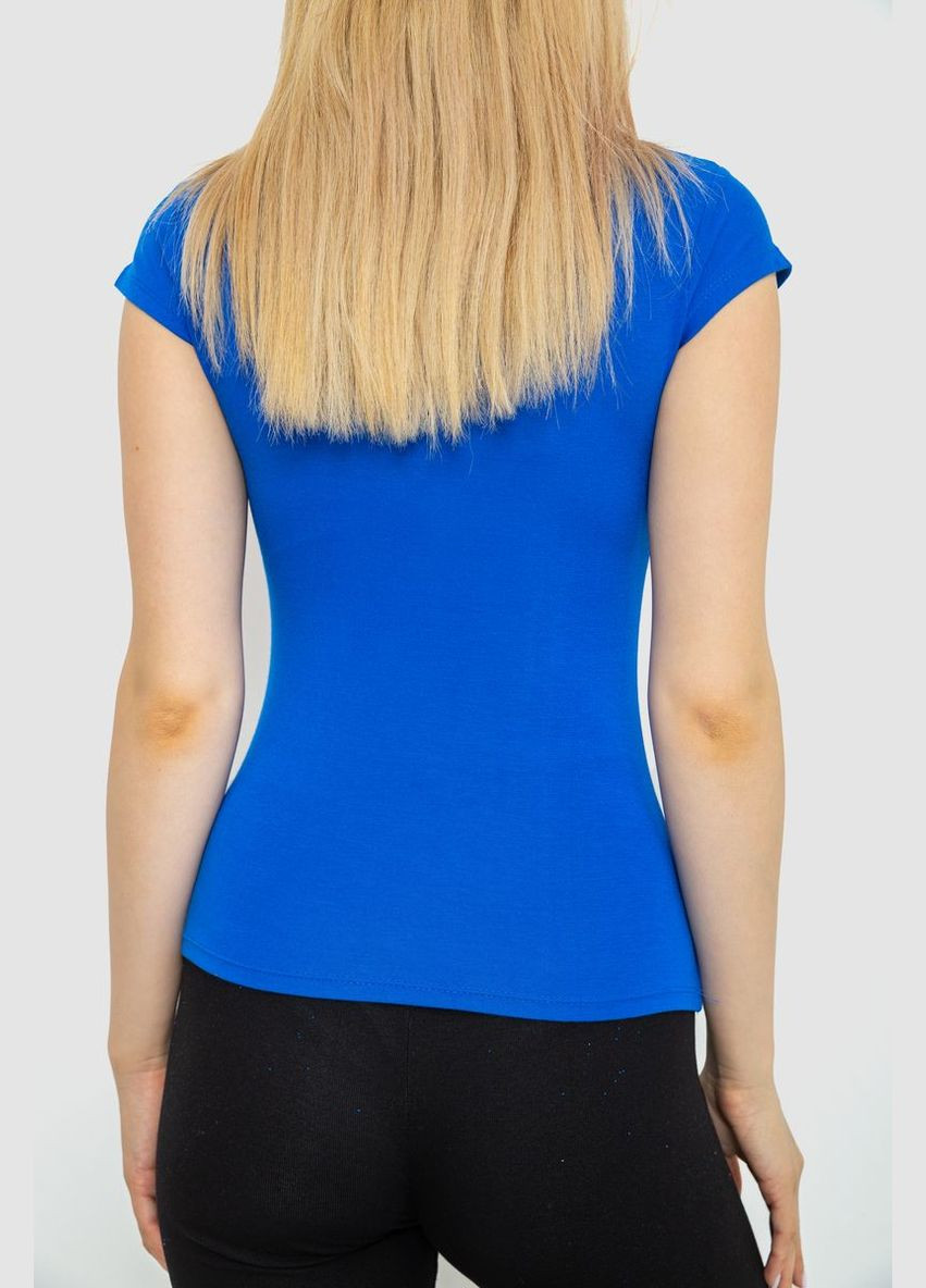 Летний трикотажный топ для женщин однотонный прямой электрик (sku_186R105-1) No Brand Модель (329406807)