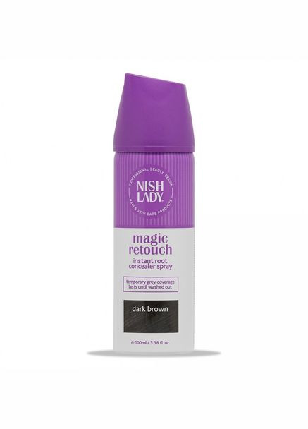 Камуфлюючий спрей для сивих коренів Magic Retouch Темно-коричневий 100 мл Nishlady (325462733)