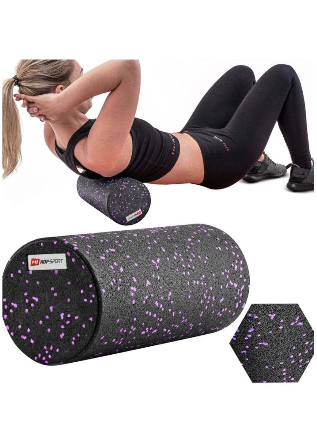 Роллер масажер (валик, ролик) гладкий заповнений HS-P033SYG EPP 33см чорно Hop-Sport (361952989)