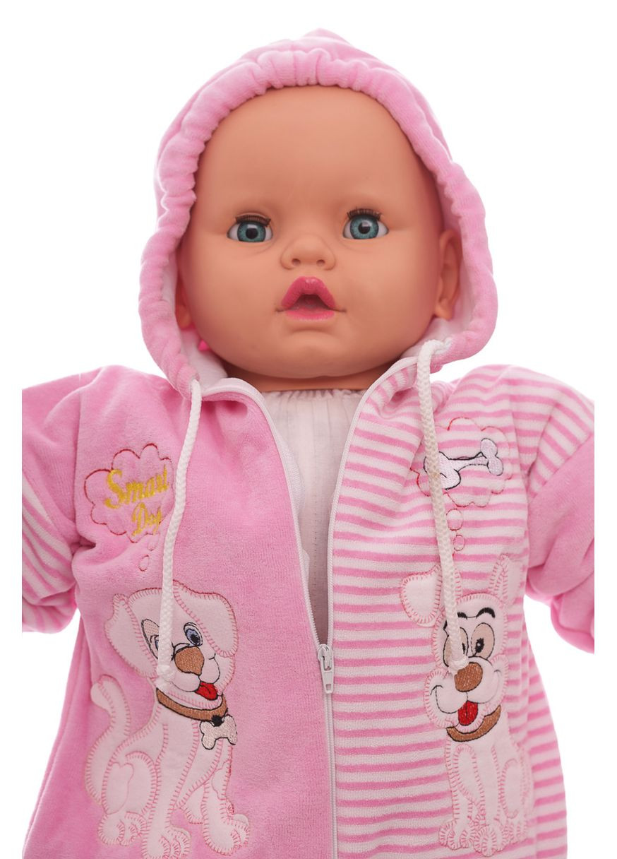 Человечек для девочки велюровый с собачками розовый 50 см (26268) BABYKROHA (297199270)
