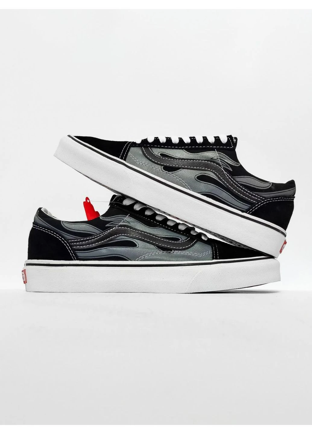 Чорні літні кеди vans old skool flame black ванс олд скул No Brand