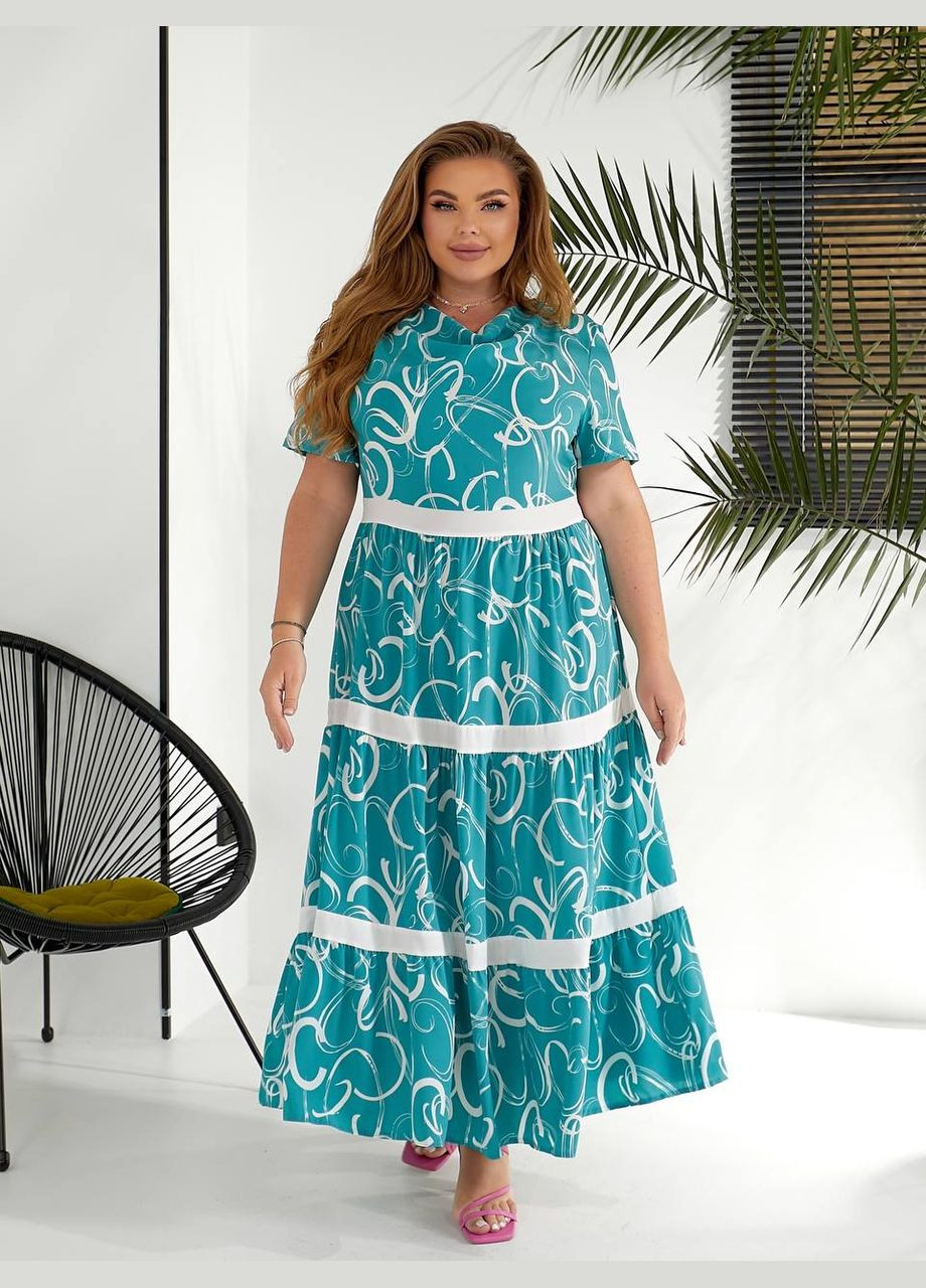 М'ятна повсякденний, кежуал жіноча сукня а-силует Style Point з абстрактним візерунком