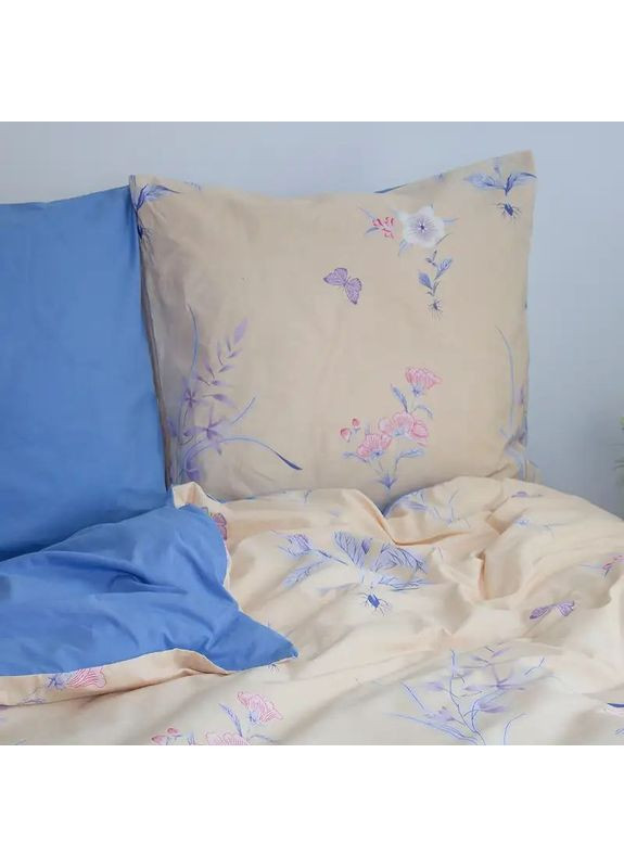 Сімейний комплект постільної білизни Бязь з наволочками 70*70 см, 115 гр/м2 Квітуча Магія Бежевий (20530150215) ТЕП (365851775)