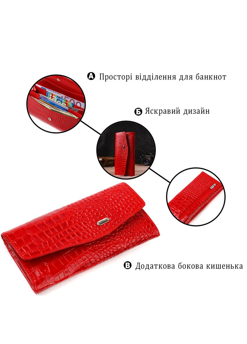 Привабливе жіноче портмоне з натуральної шкіри з тисненням під змію 21699 Canpellini (331913493)