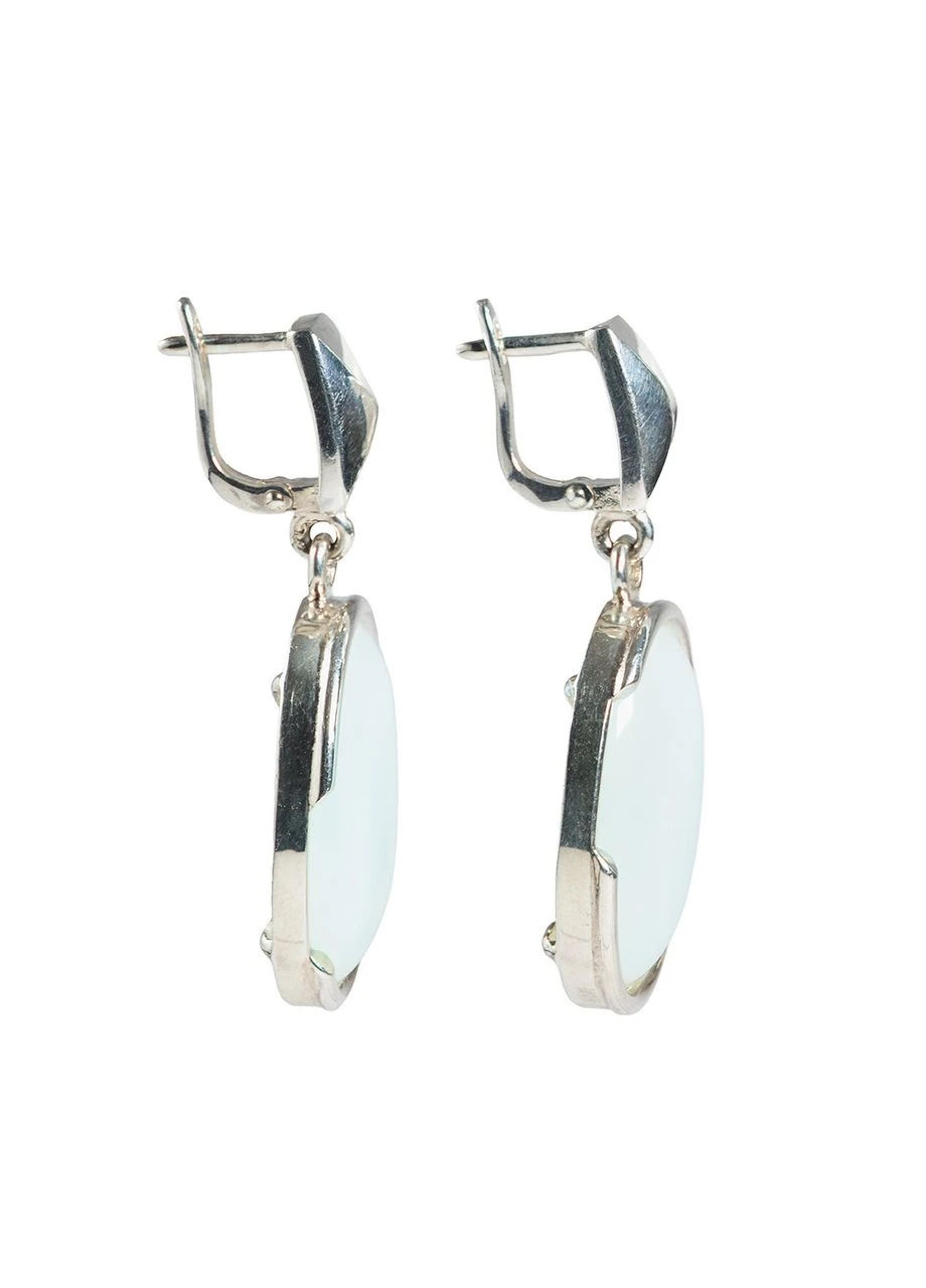 Серьги Лунный камень 25х18 мм, серебро Fursa fashion (401009562)