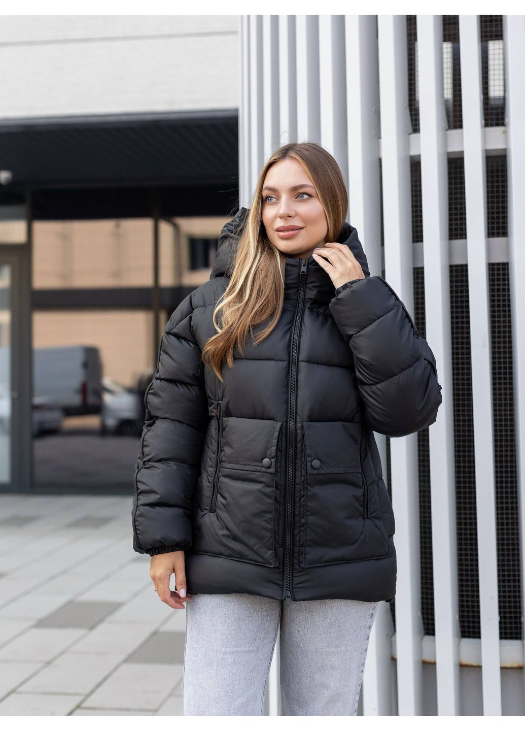 Черный зимний Пуховик Geran