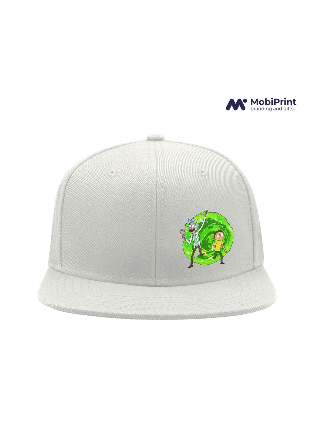 Кепка Snapback Портал Ріка і Морті Білий (9276-1240-WT) MobiPrint (292866303)